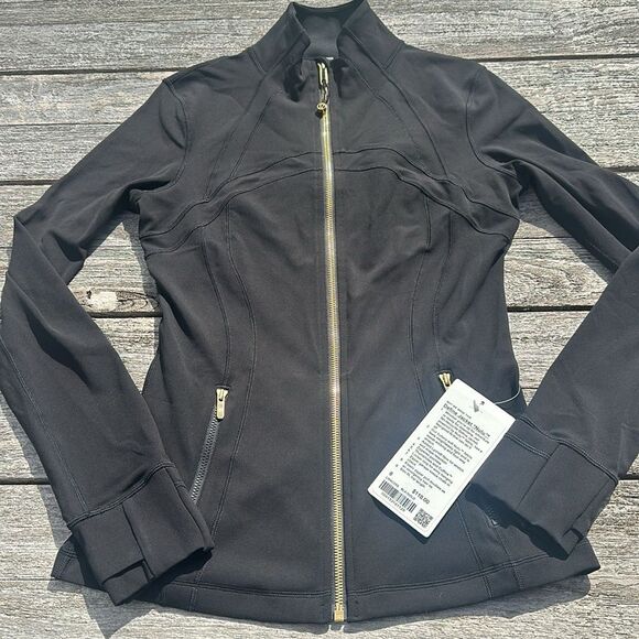 Lululemon Define Jacket Nulu black gold size 8 NWT - Picture 1 of 8